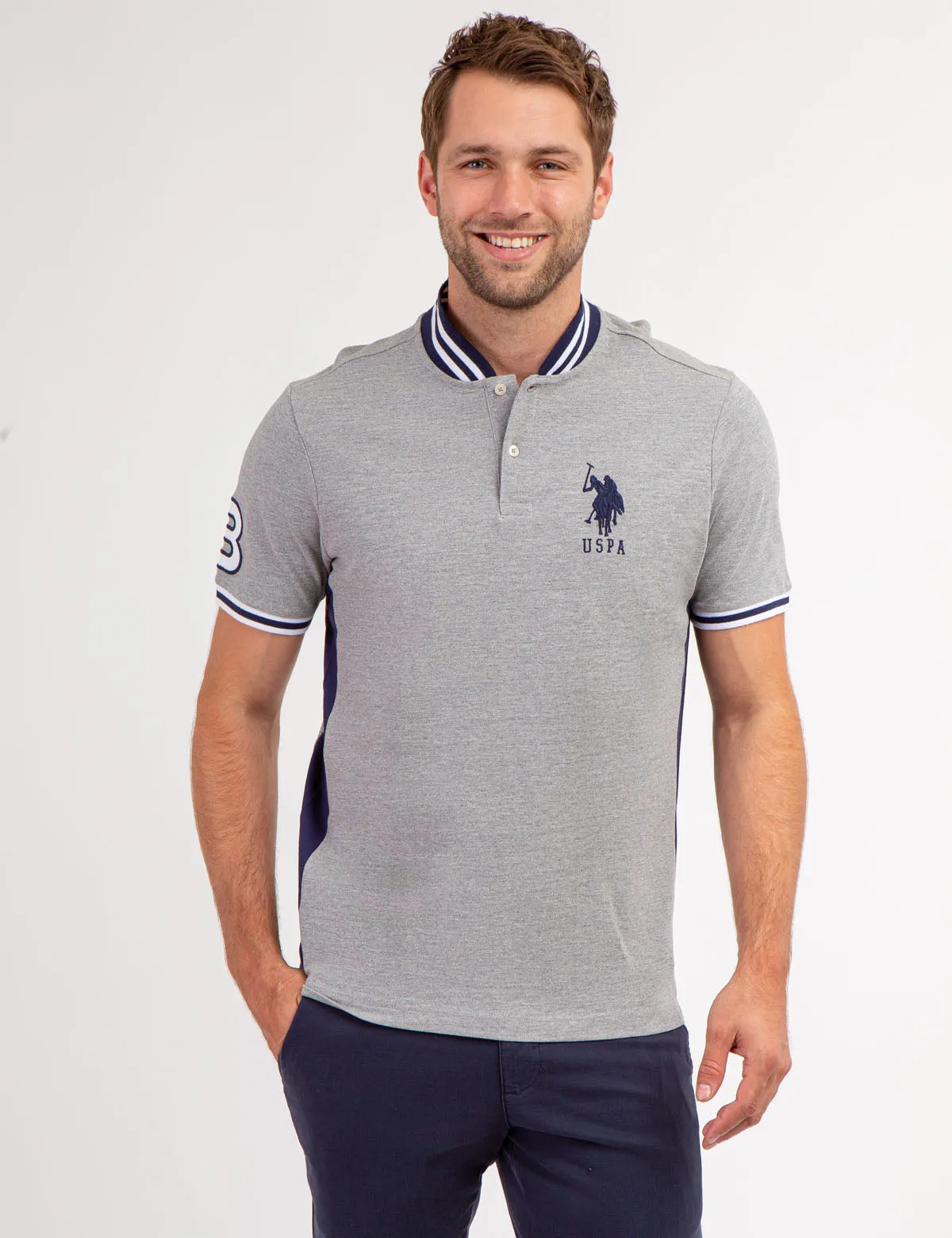 BASEBALL COLLAR PIQUE POLO SHIRT