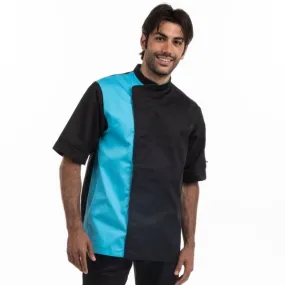 Mens Black and Blue Professional Pastry Chef Jacket - MANELLI