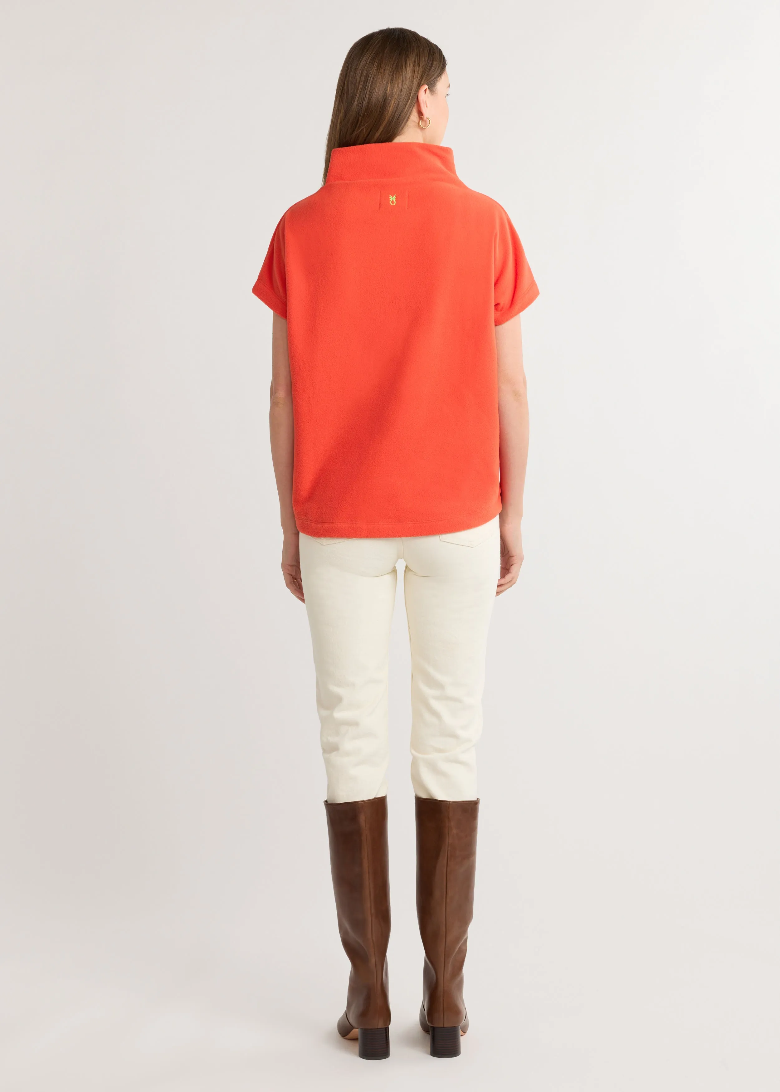 Bowery Mock Neck in Vello Fleece (Paprika)