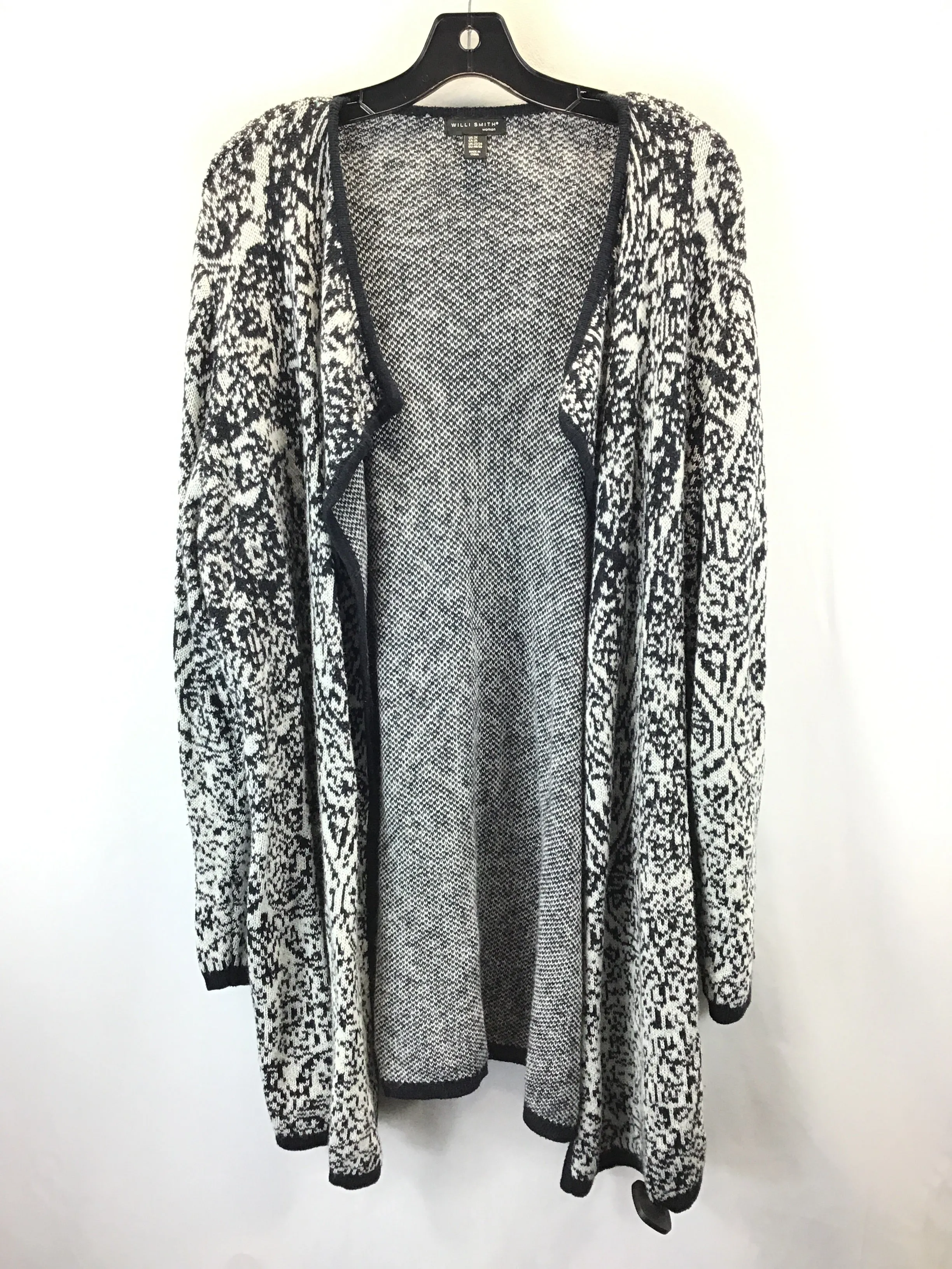 Cardigan By Willi Smith In Black & White, Size: 2x