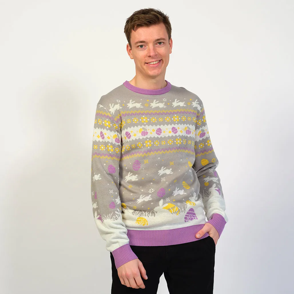 Den Cute Påskesweater Grå - Herre