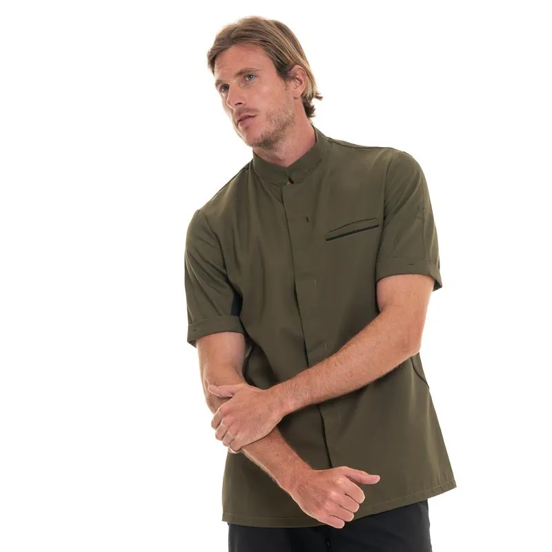 DUNES Olive/Black Short Sleeve Kitchen Coat - ROBUR
