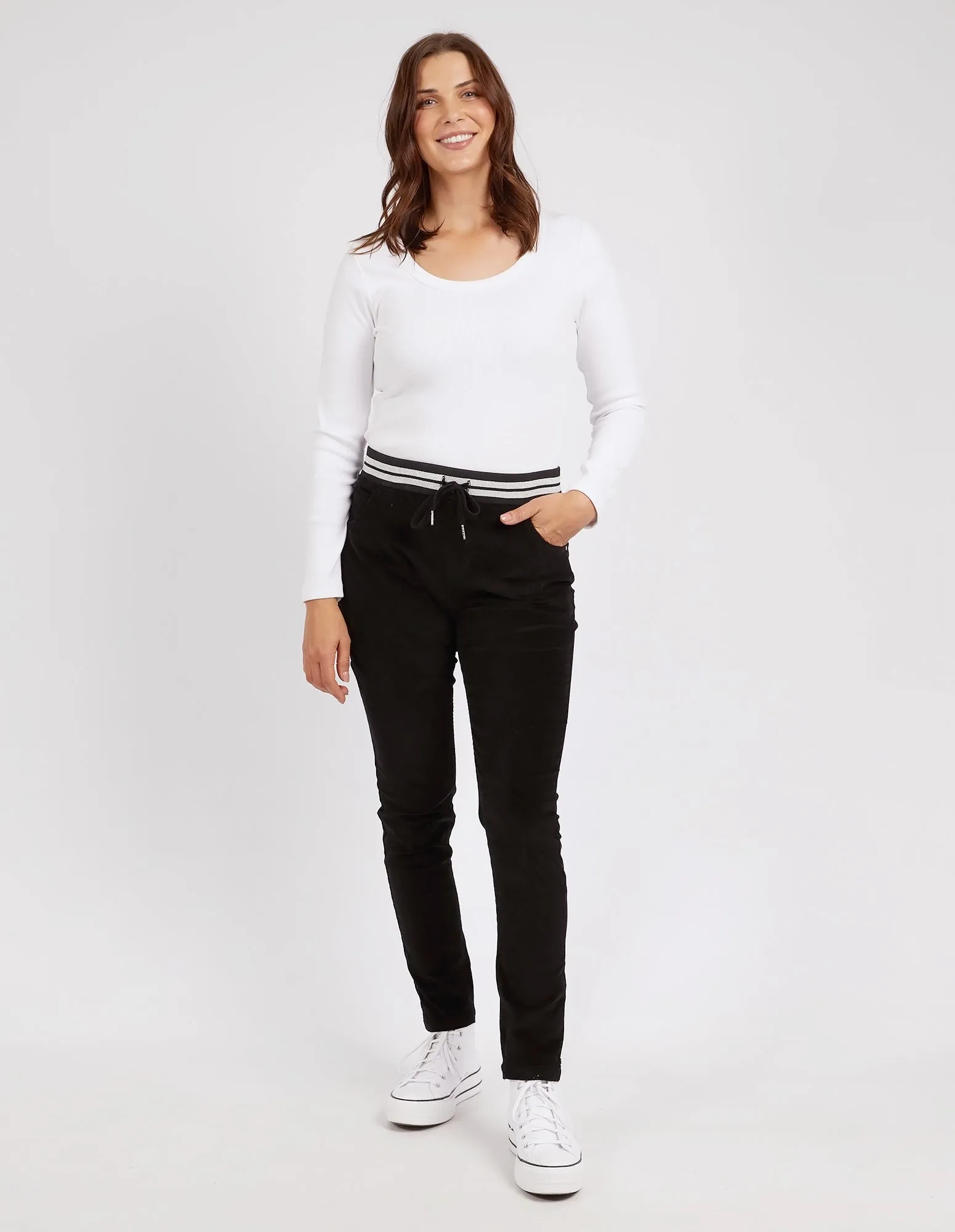 Georgie Cord Jogger Black