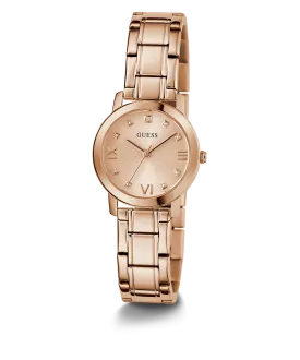 GUESS Ladies Rose Gold Tone Analog Watch