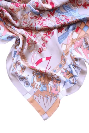 Medieval Scene Large Square Scarf