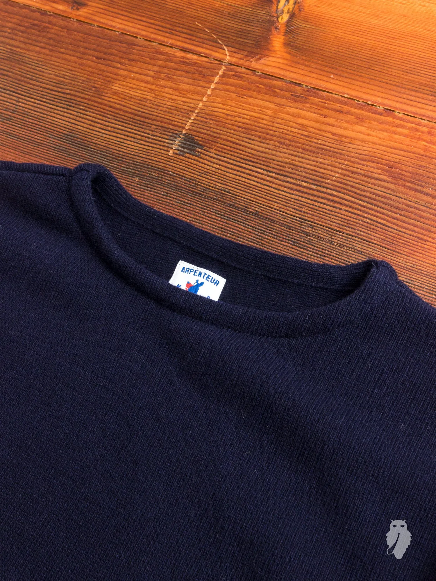 "Mariniere" Lambswool Sweater in Navy