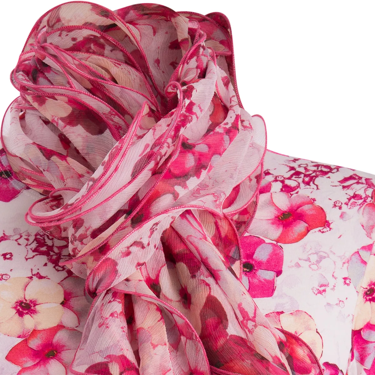 Ruffle Scarf in Pretty Petunias