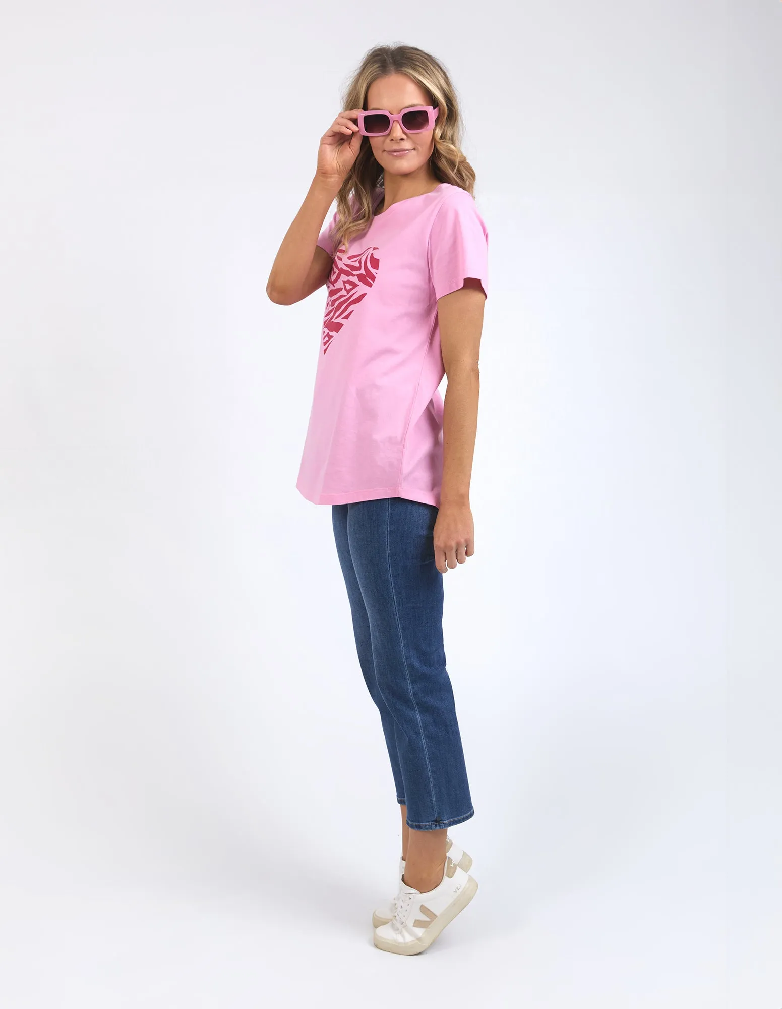 Zebra Heart Tee Pretty Pink
